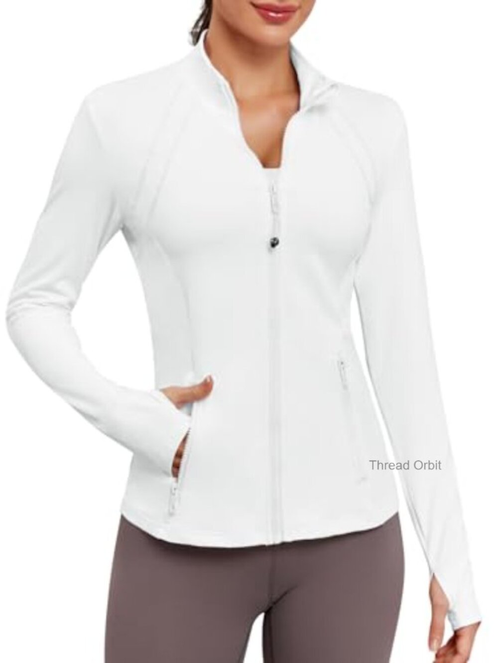 Women's Athletic Jacket Fitted Workout Running Zip Up Track Coat